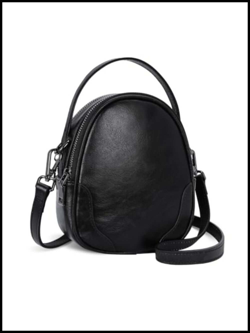 Vegetable-Tanned Leather Crossbody Bag Small Shoulder Purse Card Slots